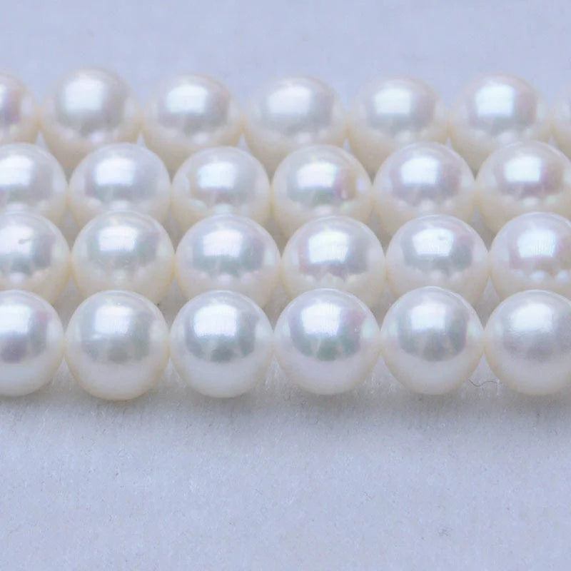 Wholesale China Cultured Natural Freshwater Pearls 6-7mm White Round Pearl Chain Price