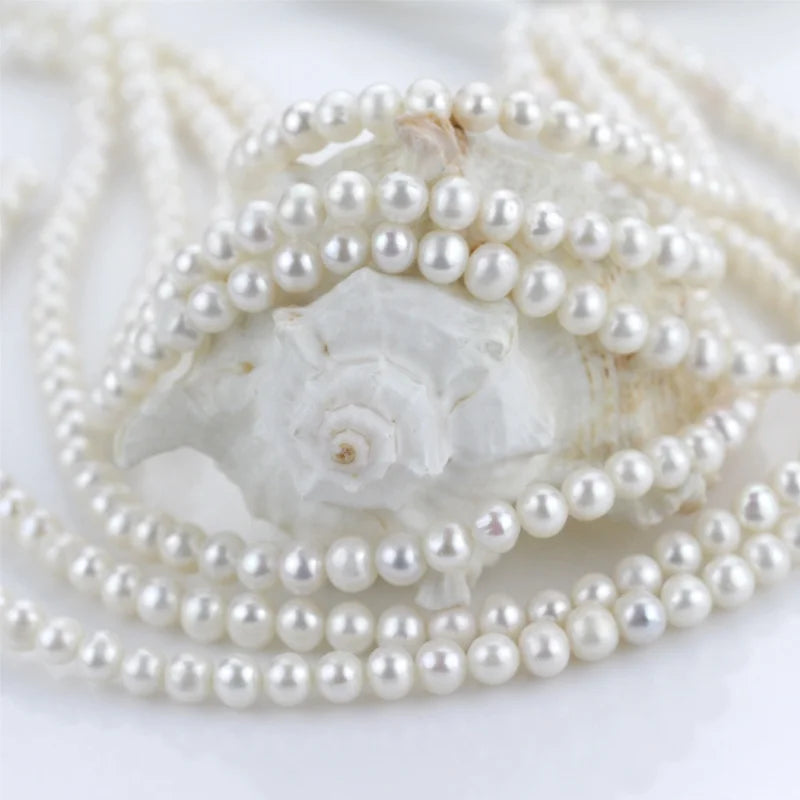 Zhuji 5A Excellent Quality Freshwater Pearl Strands Natural White Round Shape 2mm-10mm Real Freshwater Pearls