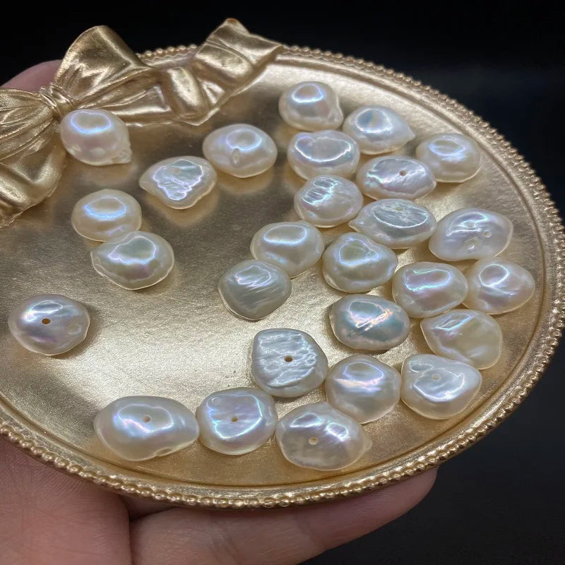 Factory Price 2A-4A 11-12mm Natural Freshwater Half Hole White Loose Baroque Pearls