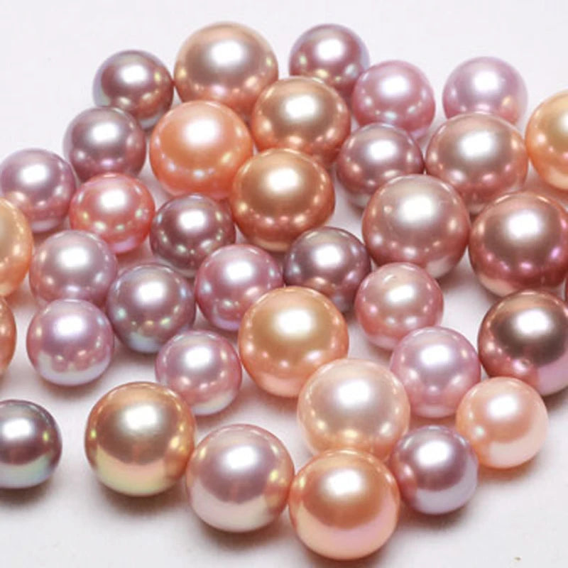 4A 2-12mm Round No Hole Real Freshwater Pearls Wholesale Price White Purple Pink Loose Pearls