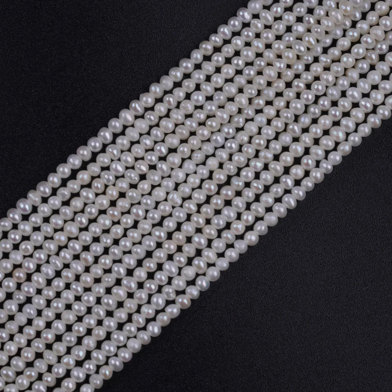 2-2.5mm White Potato Shape Natural Freshwater Pearl Beads for Jewelry Making