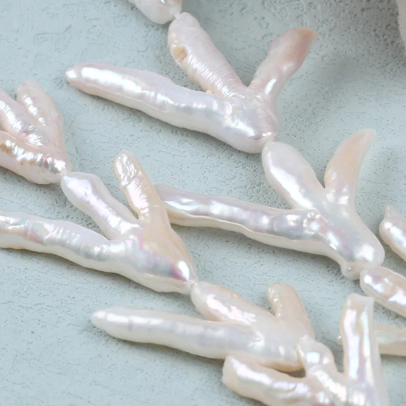 25*32mm White Natural Freshwater Baroque Irregular Chicken Feet Claw Shaped Loose Pearls