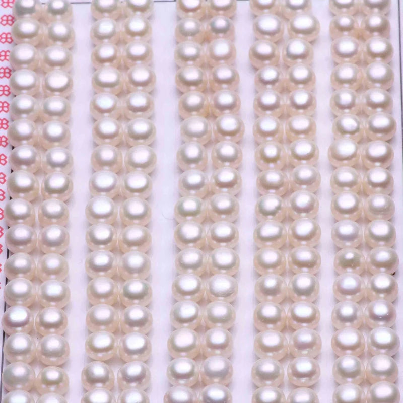 Wholesale Price Natural Freshwater Pearl White Button Pearls 2A 8mm Half Hole Loose Button Pearls