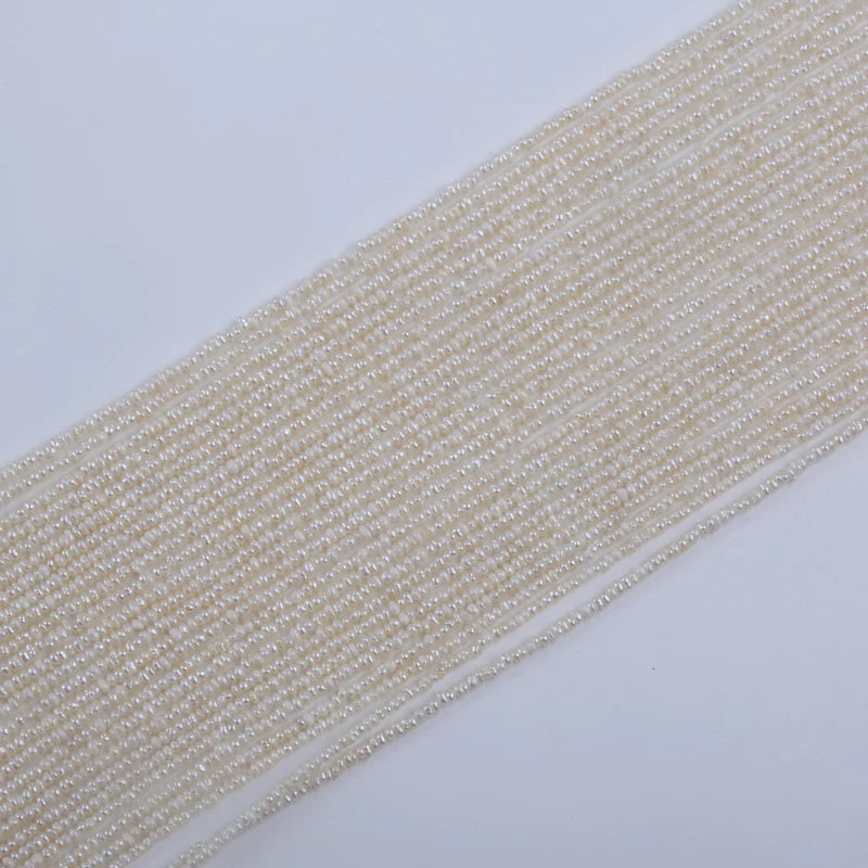 1.8-2mm White Potato Shape Natural Freshwater Pearl Beads for Jewelry Making