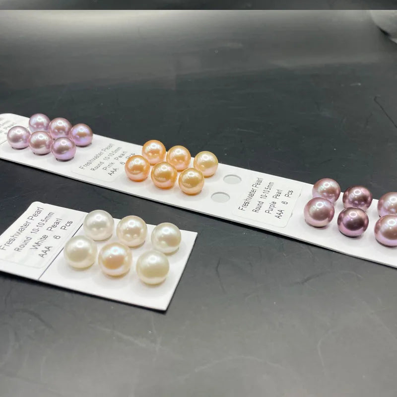 3A All Size Natural Freshwater Pearls Factory Price White/pink/purple Round Shape Pearl for Necklace