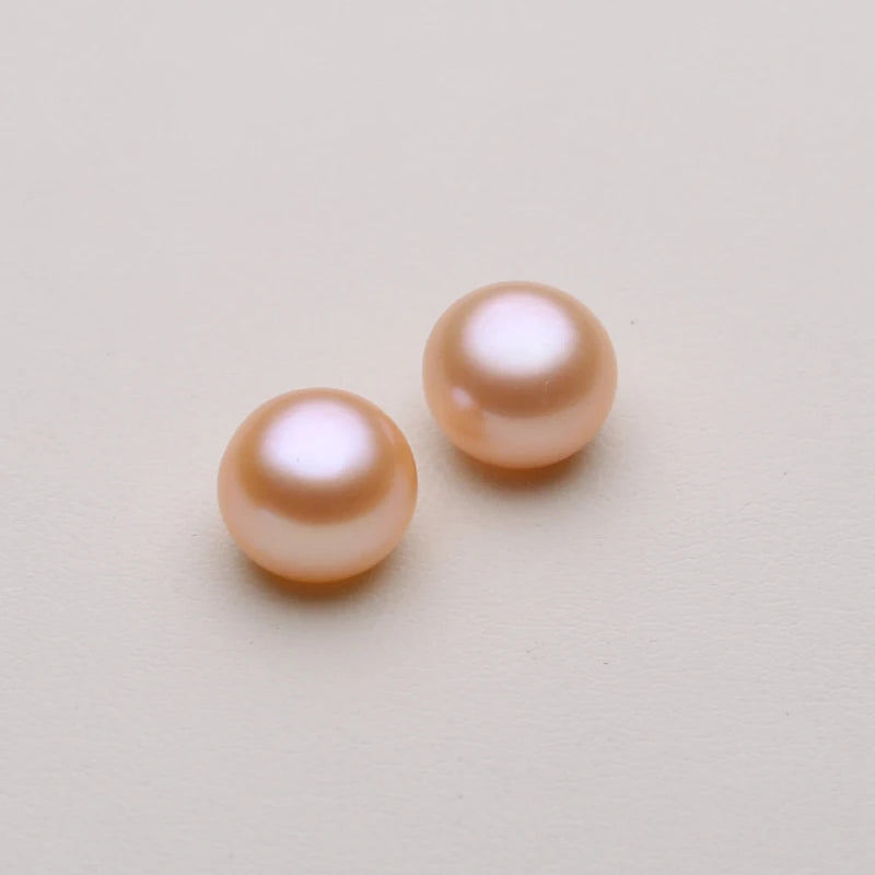 Wholesale China Cultured Button Shape Pearls 6mm 7mm 8mm Loose Half Hole Natural Freshwater Pearls