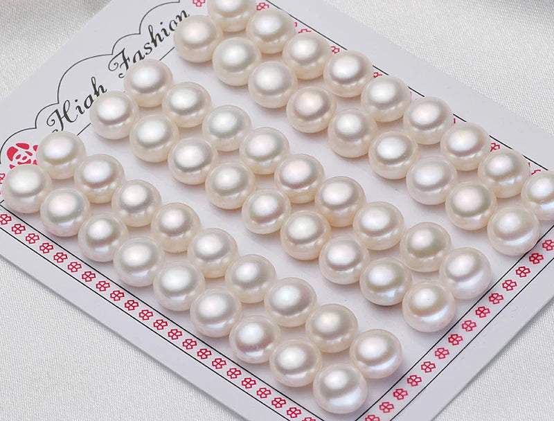 Zhuji High Quality White Freshwater Pearl Earrings 3A 4A Small Size Half-Hole Production Loose 5mm 2mm 8mm Sizes for Wholesale
