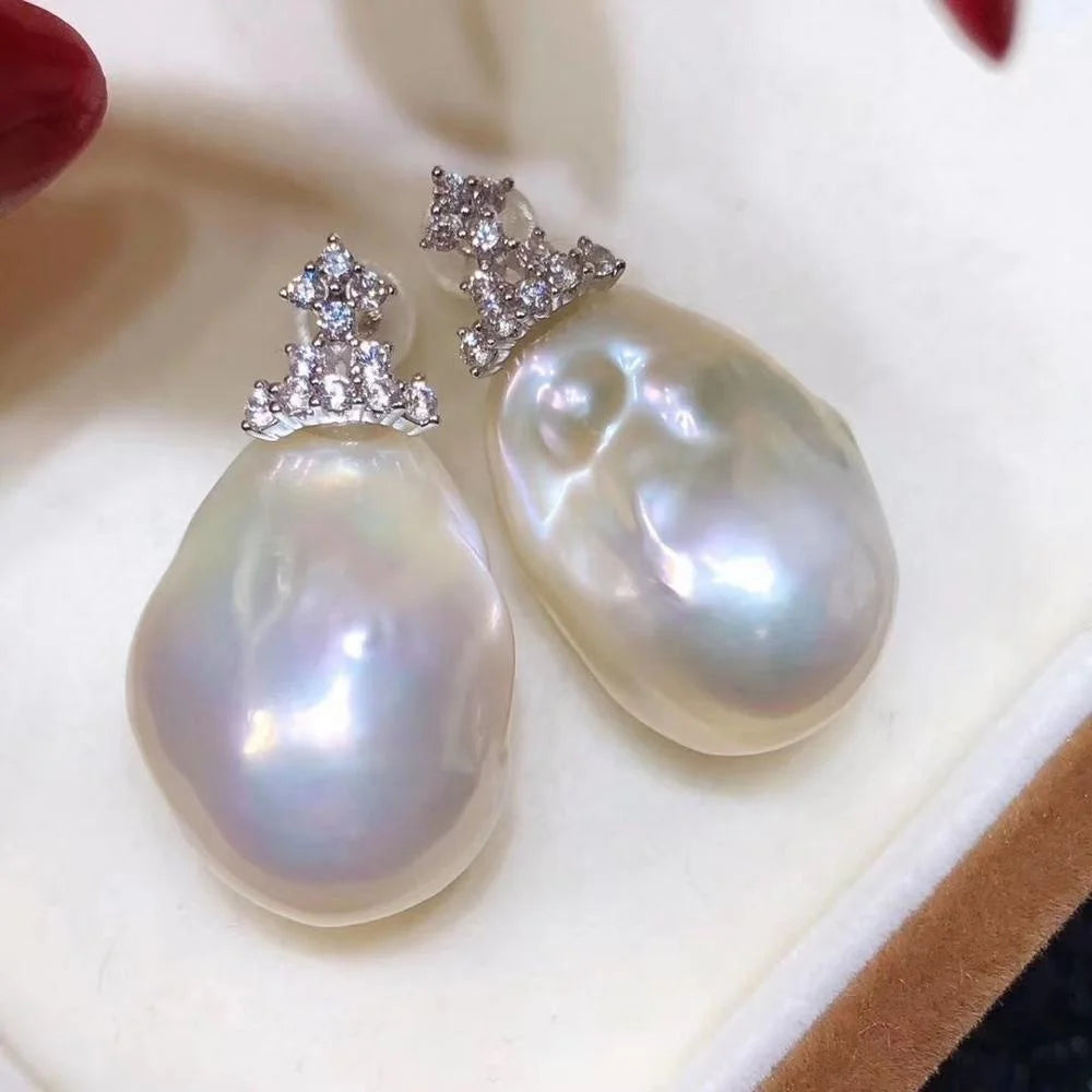 2020 Hot Sale Irregular Baroque Pearl Freshwater Genuine Pearl Bead for Jewelry Making 10-15mm Half Drilled