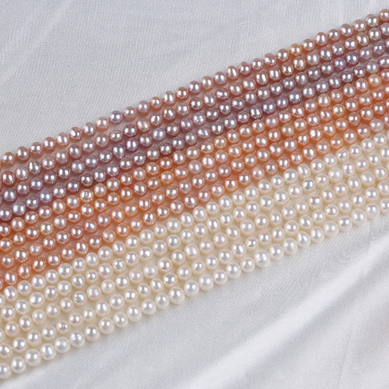 4.5-5mm Natural Cultured Freshwater Pearl Potato Shape Pearl Strands