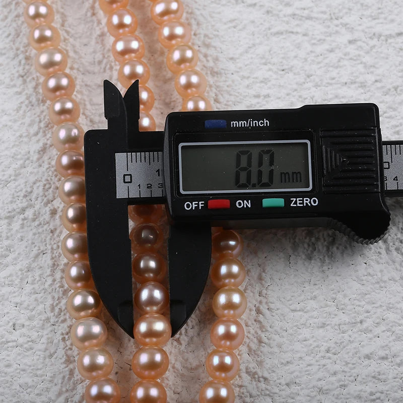8-9mm Wholesale High Quality Pink Color Natural Cultured Freshwater Potato Pearls Strands