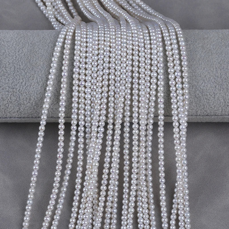 3-4.5mm Round Shape Freshwater Natural Round Pearls for Jewelry Making