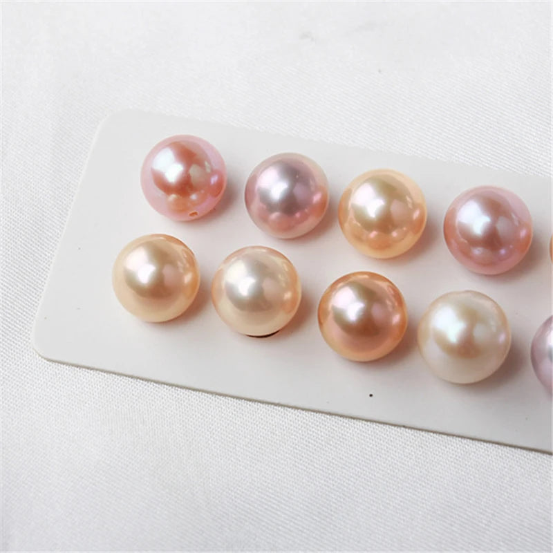 Zhuji China Wholesale Round White Half Hole2A 3A 4Anatural Freshwater Pearls Loose Raw Cultured Real Freshwater Pearl Low Price