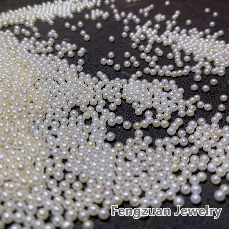 1.5-2mm 2-5A Small White Pearl No Hole Round Nature Loose Freshwater Pearl Wholesale Pearls for Jewelry Making