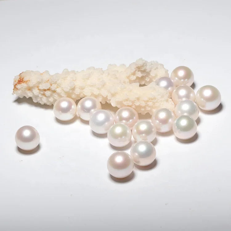 2-12mm Natural Round Shape Pearls Price 3A Quality Hot Sale Zhuji Loose Freshwater Pearl White Color Half Hole