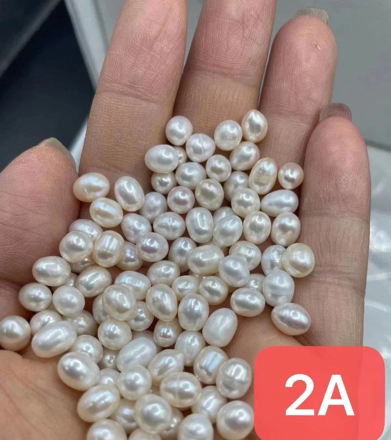 AA Grade White 5-11mm Width Natural Freshwater Rice Pearl Loose Drop Beads for Making Bracelet