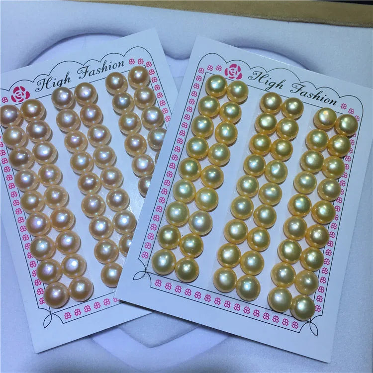Natural Half Hole Loose Cultured Button Pearls Various Color 2A Quality Freshwater Pearls for Jewelry Making