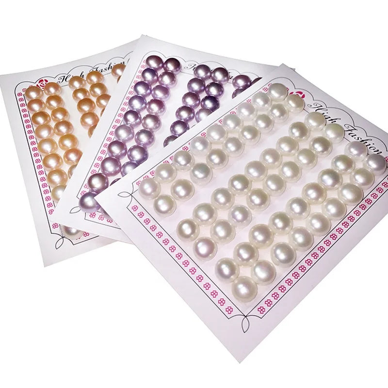 3-10mm Button Shape Bread Pearls Wholesale Loose Freshwater Pearls China Natural Fresh Water Pearl Prices with Half Hole