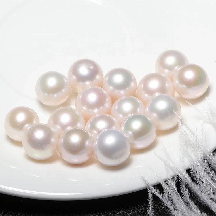 2-12mm Natural Round Shape Pearls Price 3A Quality Hot Sale Zhuji Loose Freshwater Pearl White Color Half Hole