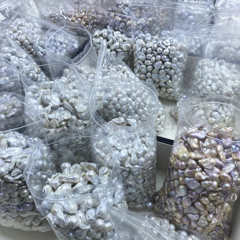 Zhuji Wholesale Prices 9mm-11mm Natural White Baroque Dropwater Shape Freshwater Pearls for Ring Making No Hole Loose Pearls