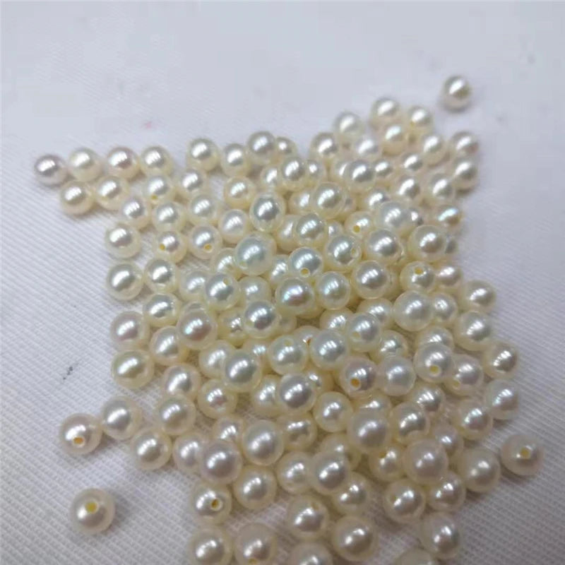Bulk Wholesale Natural Freshwater 5-5.5mm Half Hole Round Pearl for Ring Earrings Pendant Jewelry