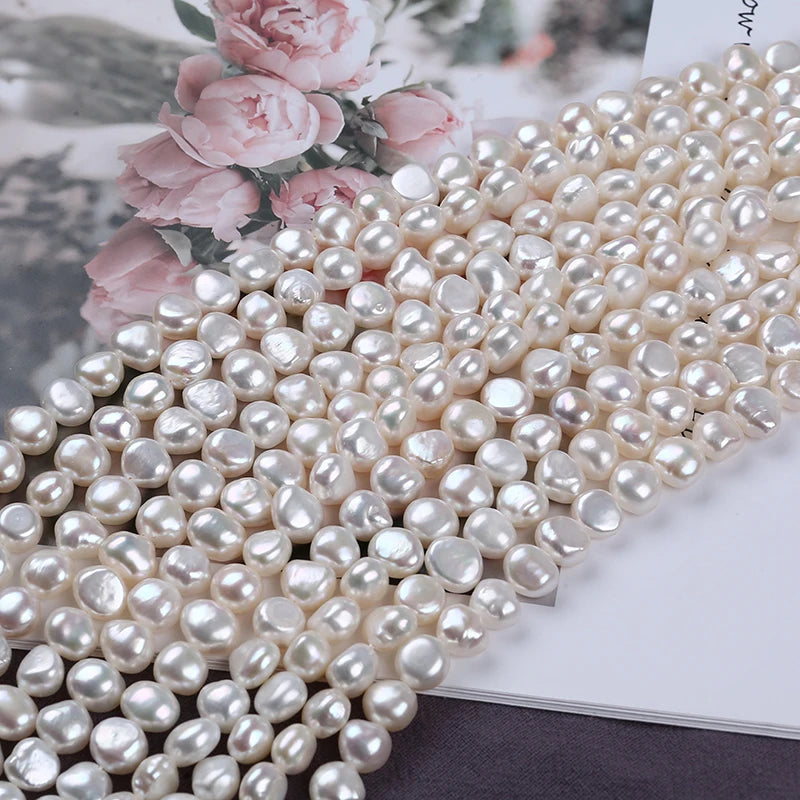 8-9mm Wholesale Factory Price Middle Hole Real Cultured Freshwater Baroque Pearl