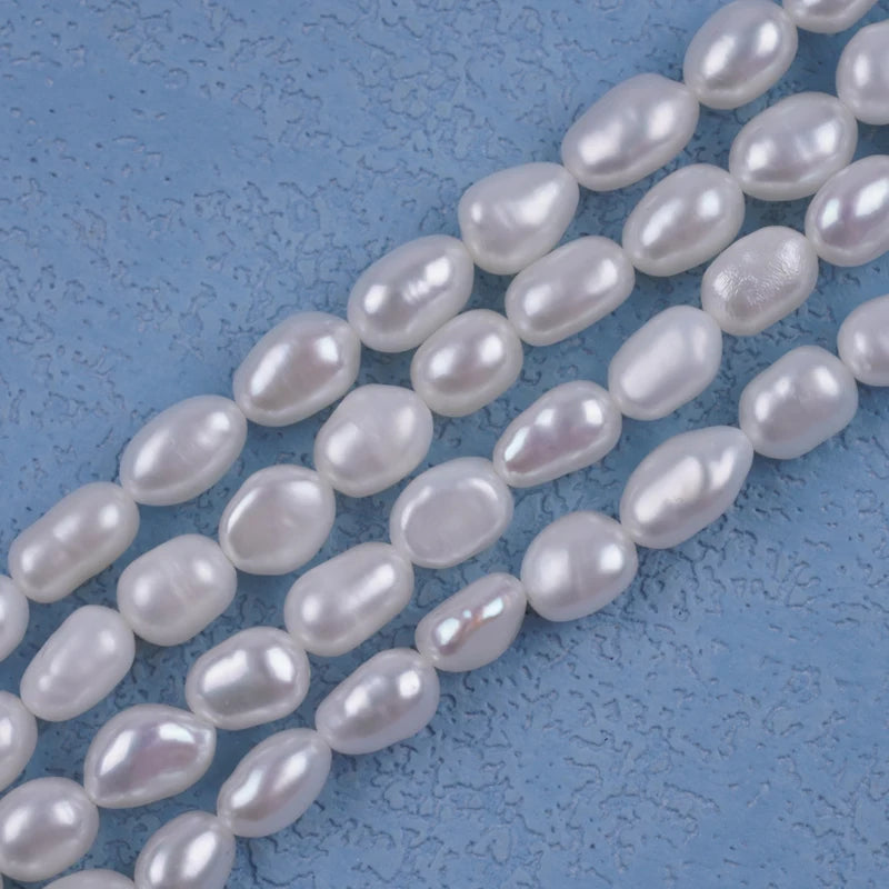 5-6mm AAA Grade Wholesale Natural White Freshwater Baroque Loose Pearls Strand