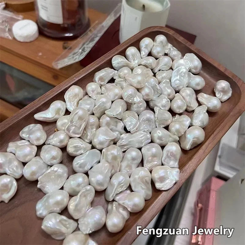 Loose Natural Baroque Pearl Big Size 15-25mm White Factory Wholesale No Hole Half Hole Irregularity Baroque Pearls for Jewelry