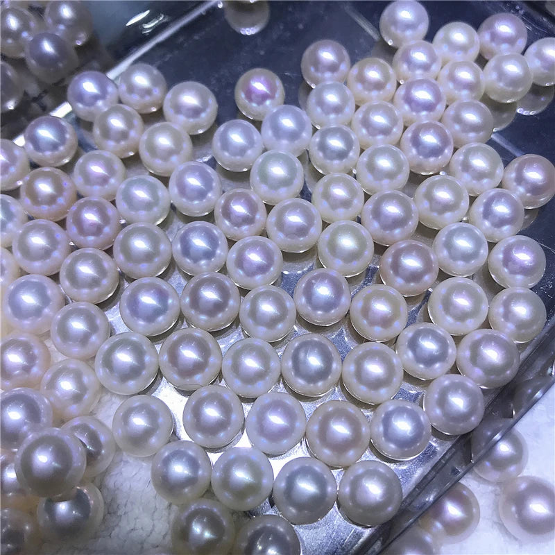 DIY Jewelry Pearl High Luster 3.5-4mm Round Freshwater Cultured Natural White Loose Pearl
