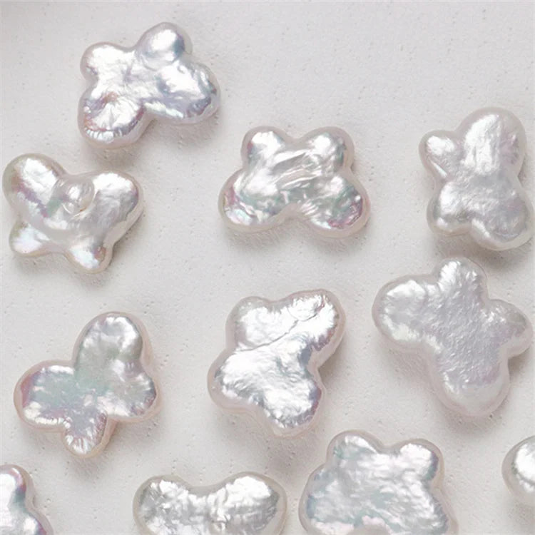 Wholesale Price 11*13mm White Color Butterfly Shape Baroque Pearl Freshwater Loose Pearls