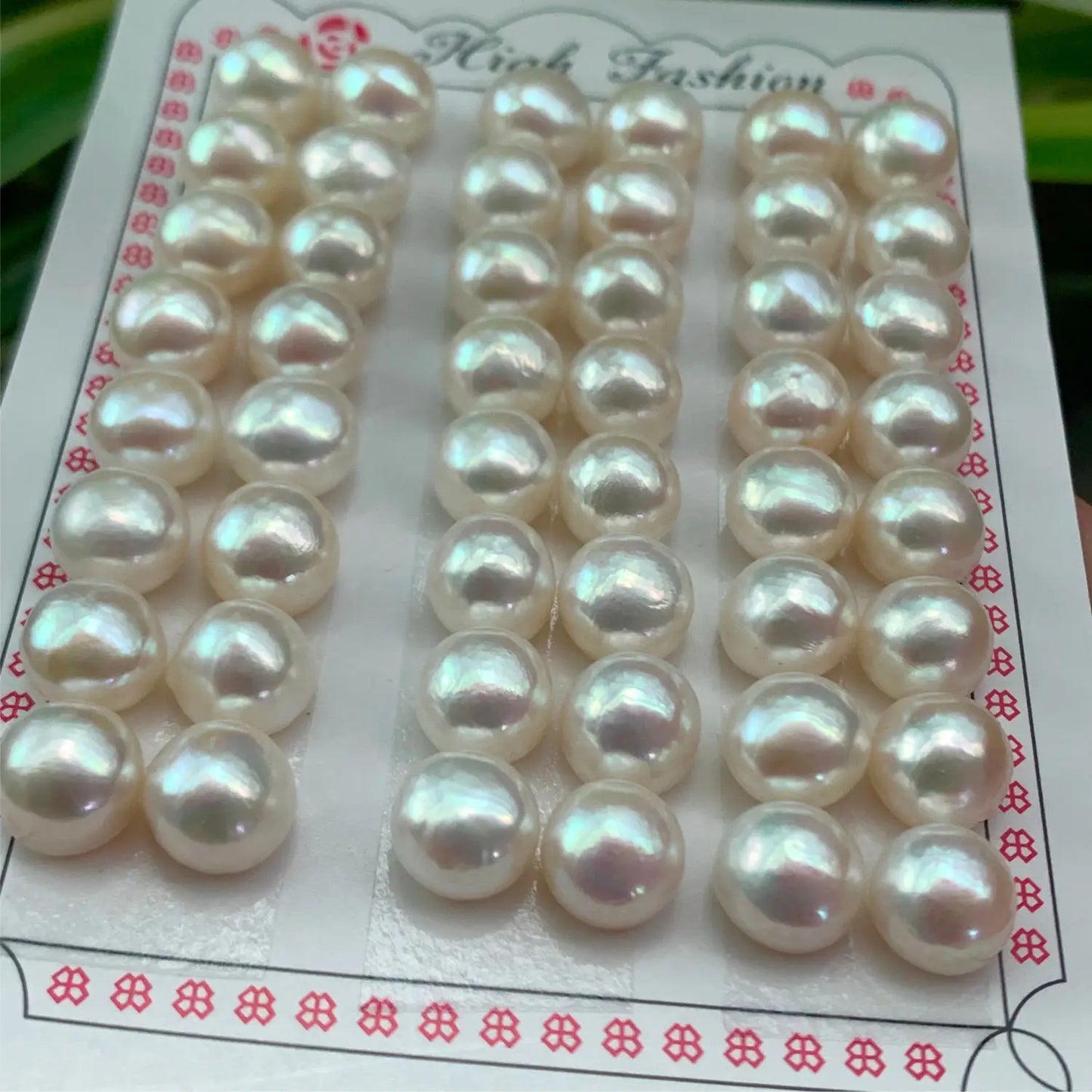 Wuzhou 4A White/Purple/Pink Fresh Water Pearls 1/2 Hole Half Drilled Loose Natural Freshwater Pearls