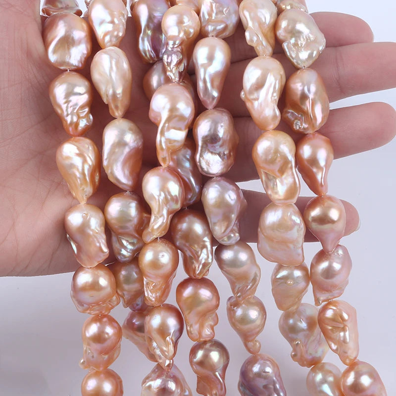 13-18mm Natural Fire Ball Natural Purple pink Big Baroque Pearls for Jewelry Making
