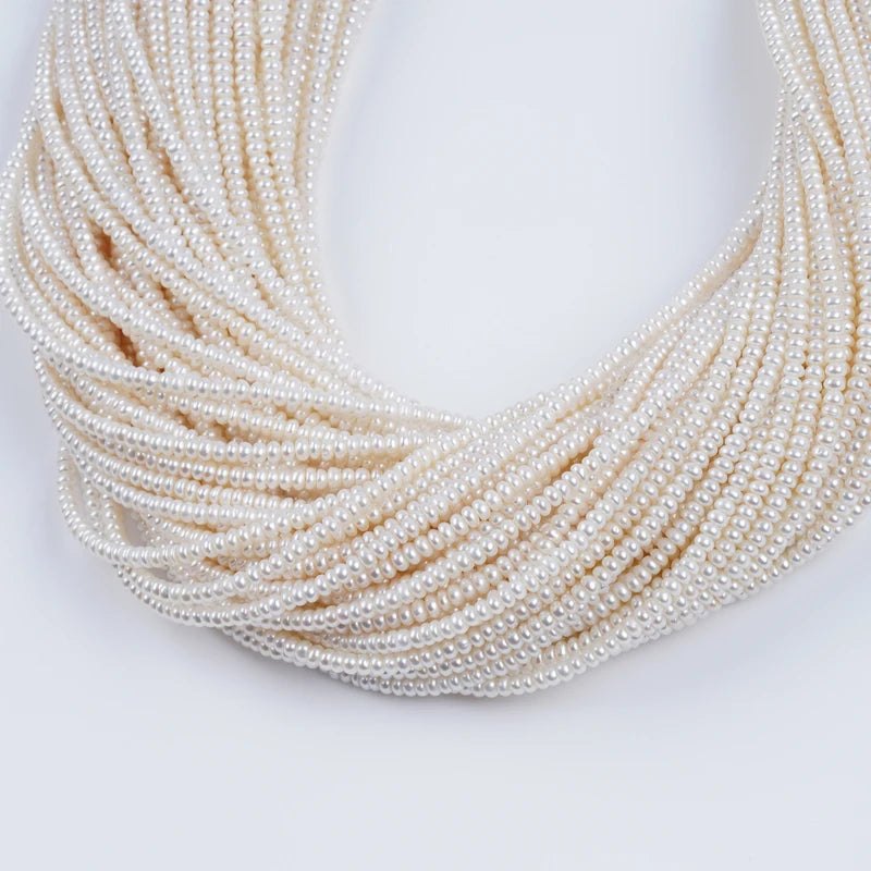 3.5-4mm AAA Grade Loose White Natural Freshwater Button Beads Pearls for Jewelry Making