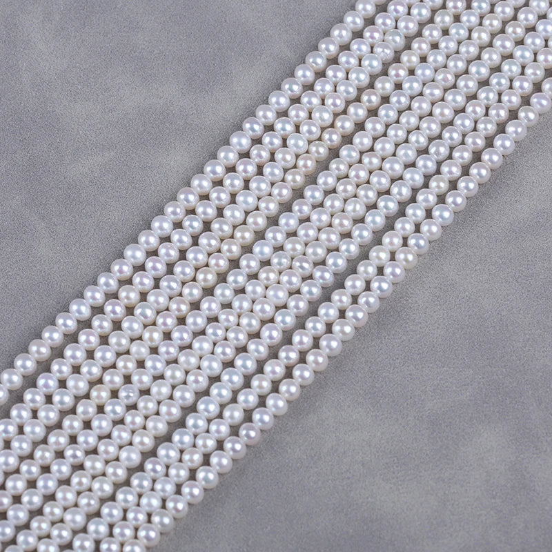 3-4.5mm Round Shape Freshwater Natural Round Pearls for Jewelry Making