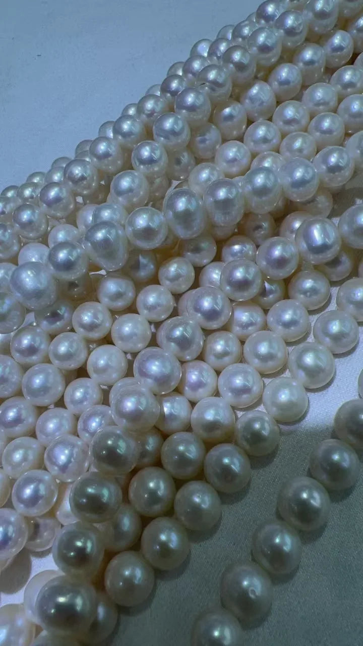 5A Freshwater Natural Pearls 10-11mm to 11-12mm Highlight White DIY Jewelry Accessories High Quality Pearls