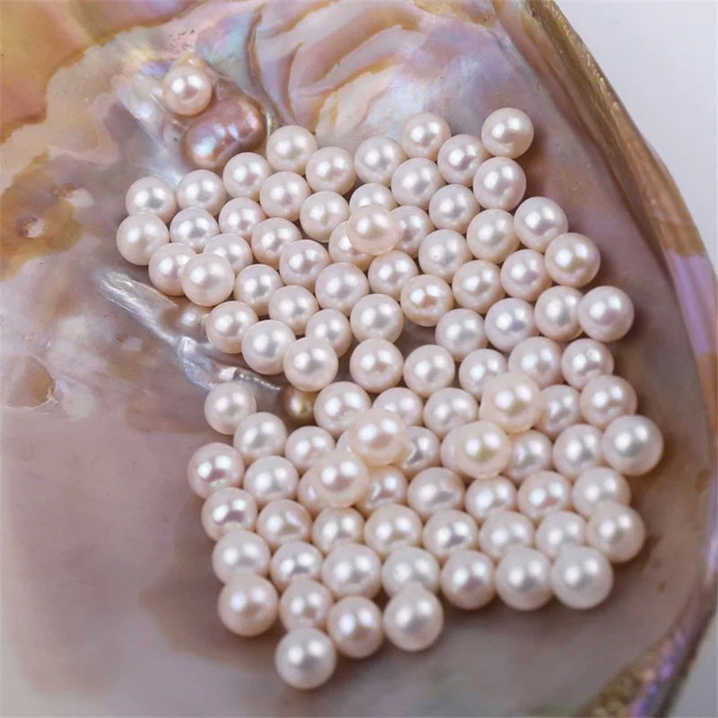 Zhuji Factory 3A New Style Round Shape Half Hole Loose Pearls 2.5mm 5mm 7mm 10mm White /pink/purple Natural Freshwater Pearls