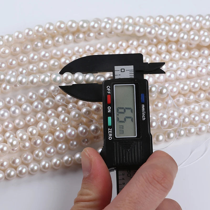 6-6.5mm High Luster Freshwater Round Pearls Strand Wholesales