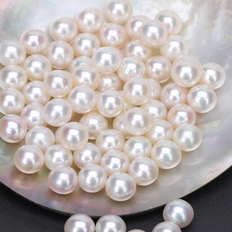 Zhuji 3A Natural White/Pink/Purple 2mm-10mm Freshwater Loose Pearls Round Shape Half Hole 3A for Jewelry Making
