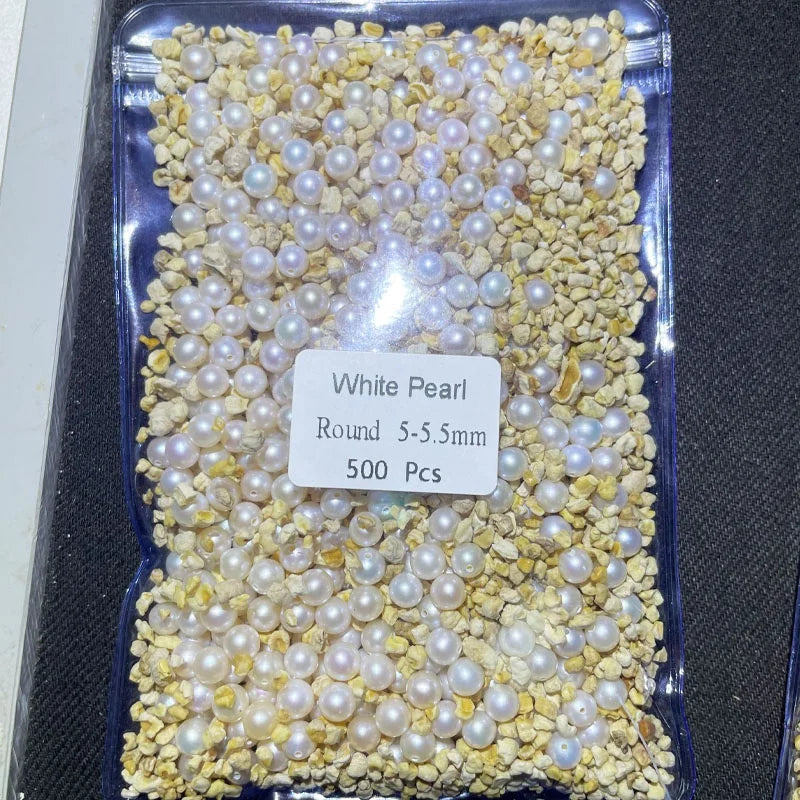 Wholesale 2A-5A 5-5.5mm 100% Natural White Freshwater Round Loose Pearl Bead for Necklace Making