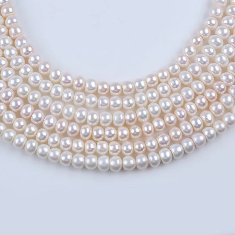 Top Quality 8-9mm Natural White Color Button Shape Loose Pearl Beads