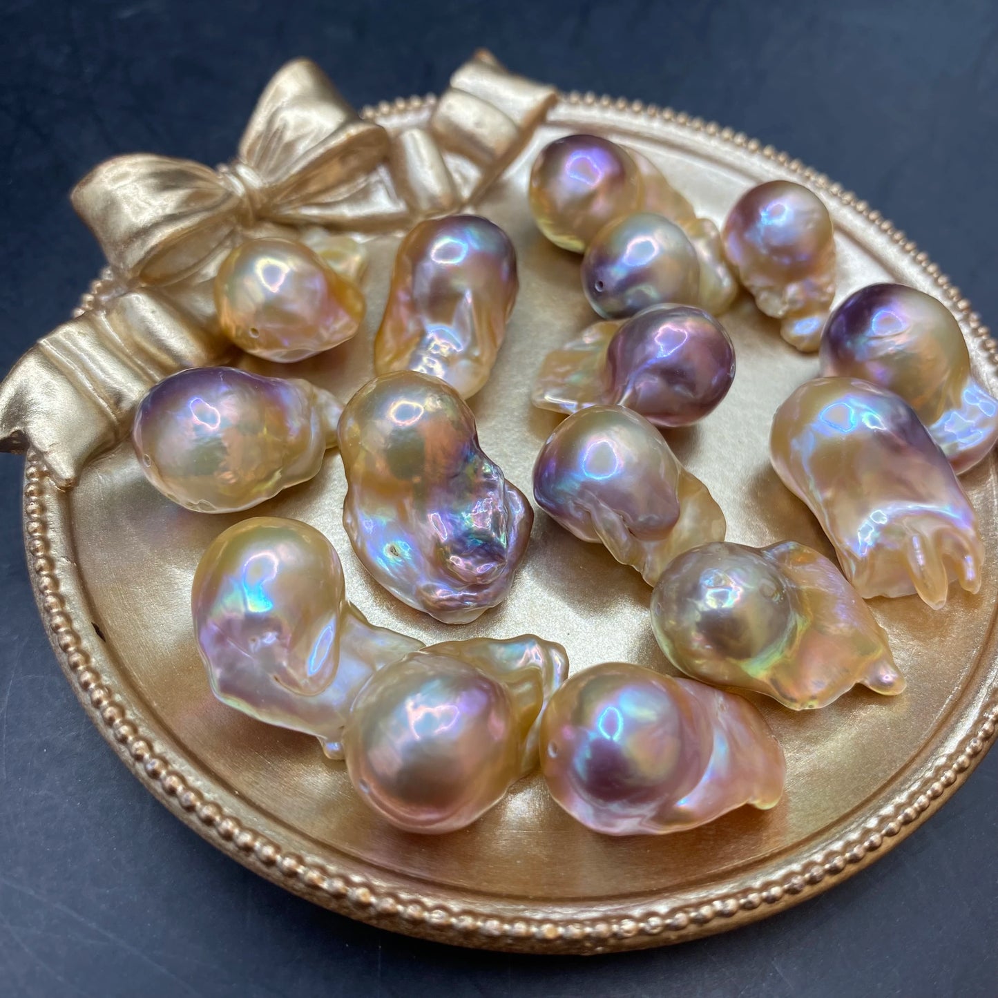 Wholesale 14-15mm Large Baroque White Pearl Loose Natural Freshwater Cultured 3A MoMan's Silver Pearl Rings Jewelry Making