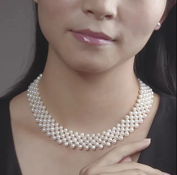 3a Beautiful Wholesale Real Genuine Fresh Water Pearl Necklace Natural Cultured Freshwater Natural Pearl Necklace