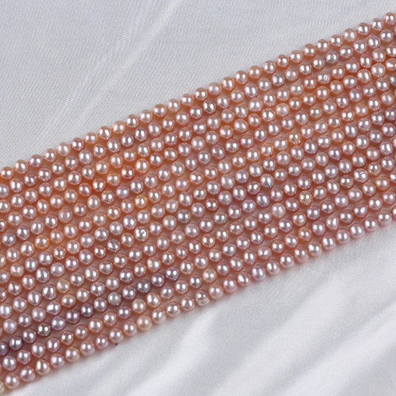 4.5-5mm Natural Cultured Freshwater Pearl Potato Shape Pearl Strands