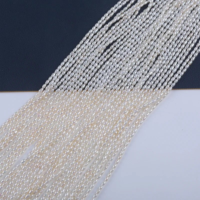 2-2.5mm AAA Tiny Natural Freshwater White Pearl Rice Pearl Beads for Jewelry Making