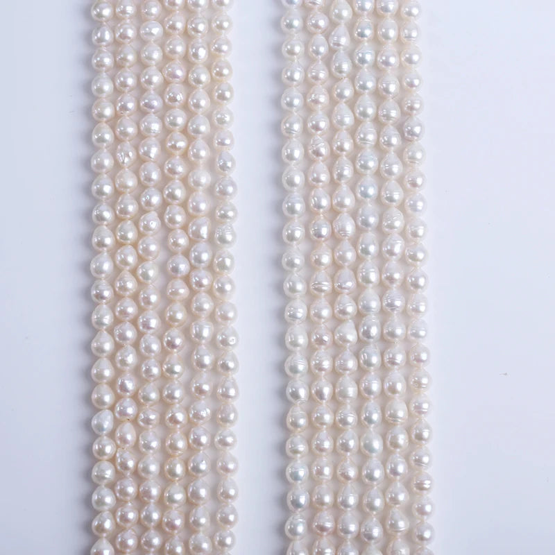 6-7mm Wholesale Natural White AK Rice Freshwater Pearls Beads for Jewelry Making