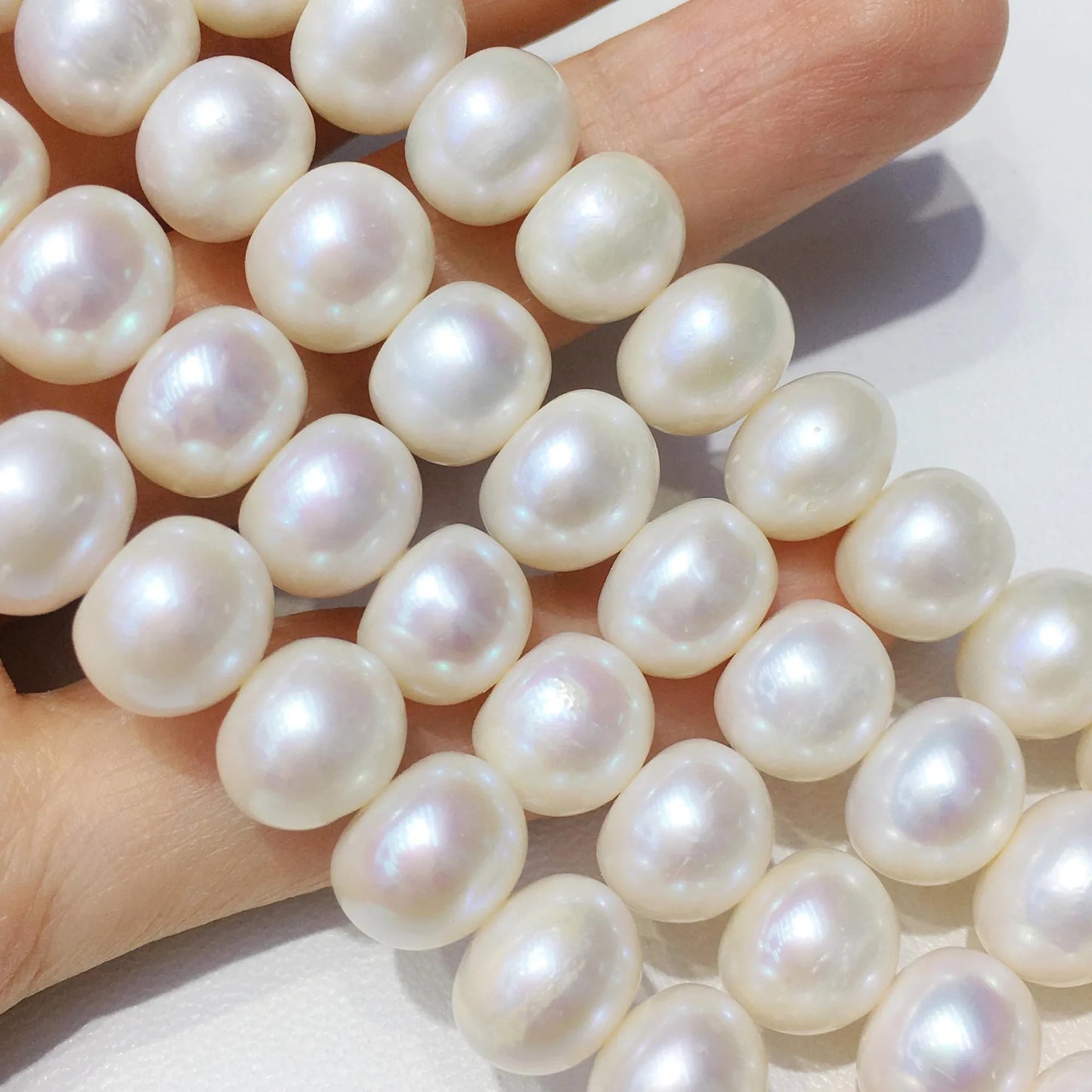 High quality 100% natural 10 + mm round freshwater pearl necklace high-end DIY jewelry accessories loose pearls