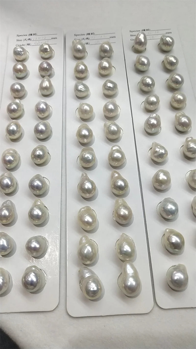 High Quality 3A Baroque Freshwater Pearl Necklace 9-13mm White Purple Beads Small Size Loose Jewelry Wholesale Jewelry Making