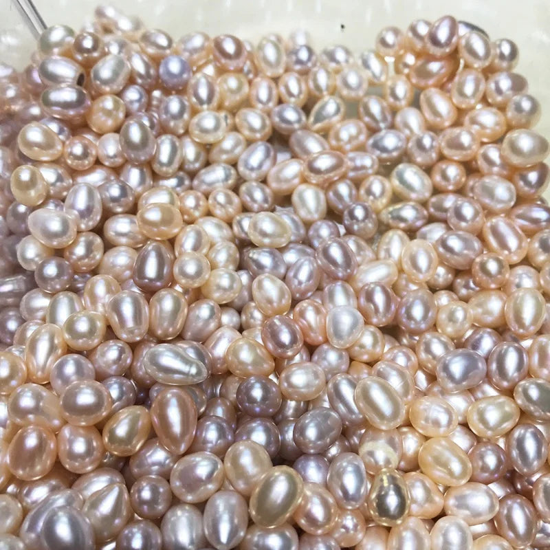 High Quality Freshwater Drop Pearl Beads for Earring Bracelet Jewelry Making 3A Natural Rice Pearls 5x7mm-11x15mm