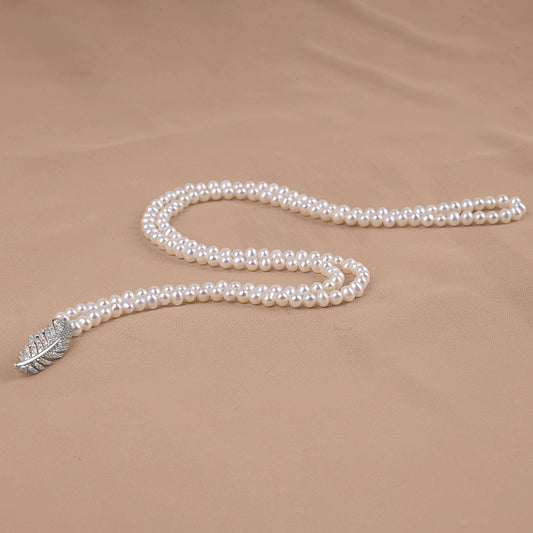 Natural freshwater pearl necklace women's light luxury high sense atmospheric neck chain cold wind simple XL132