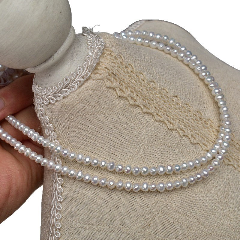 1190 4-5Mm Natural Freshwater Pearl AK Pearl Necklace work in progress Loose Beads DIY Jewelry