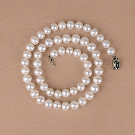 Natural freshwater pearl necklace for mother gift short simple luxury fashion short URL XL050